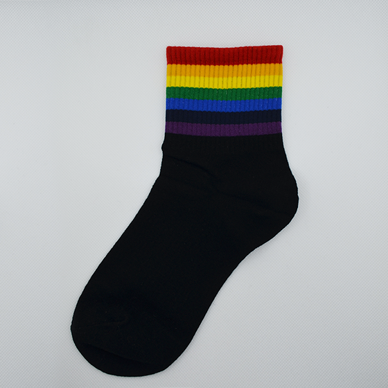 Chaussettes Noires Arc en ciel